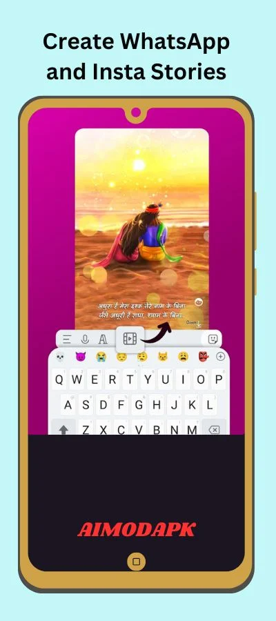 create whatsapp and insta stories using Bobble AI Keyboard Mod APK!