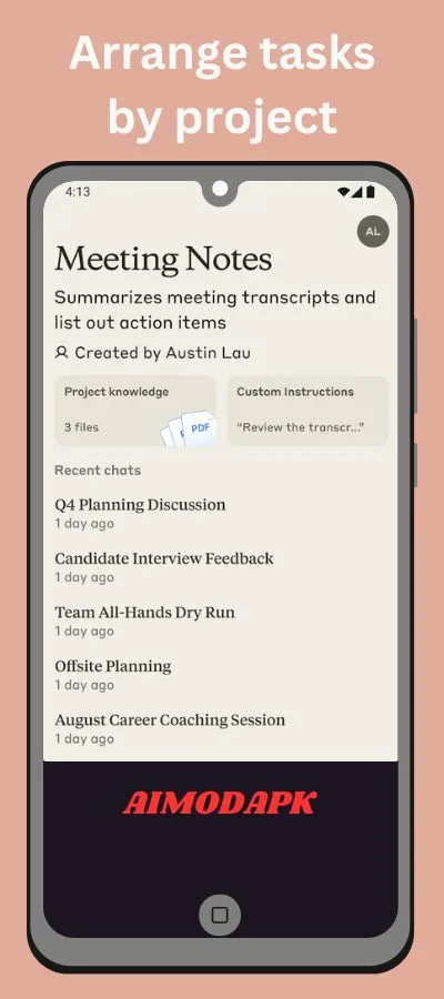arrange tasks by projects such meeting notes!