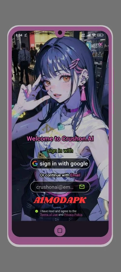Crushon AI sign in dashboard