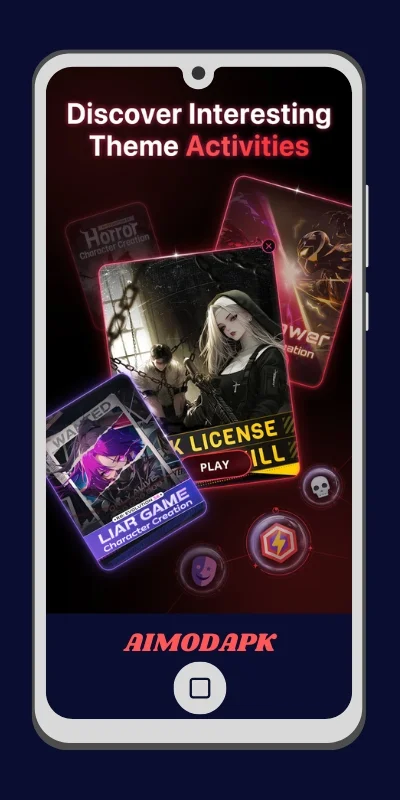 polybuzz ai apk have many interesting theme activities.