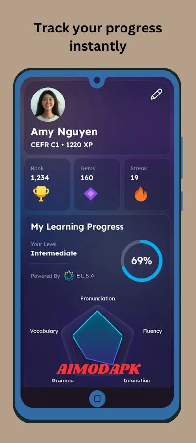 With Elsa Speak, track your progress instantly!