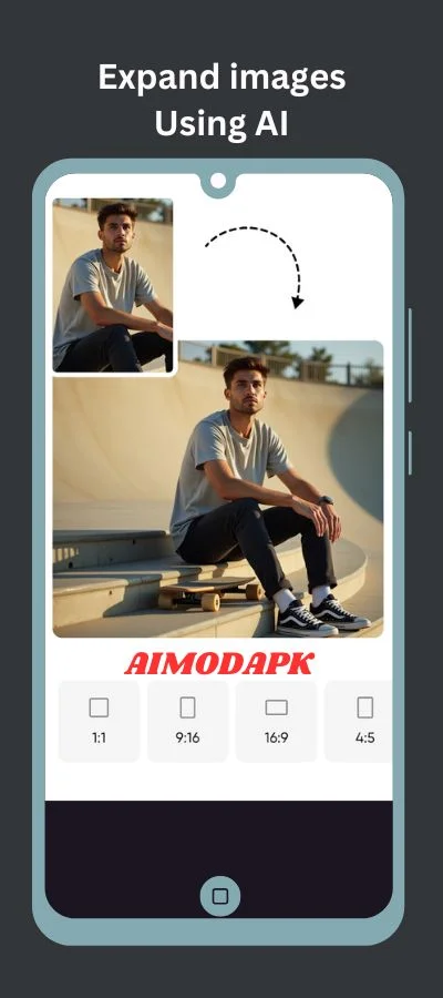 it allows you to expand pictures using AI
