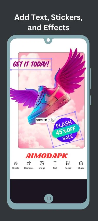 with imagine ai art, you can add whatever you can imagine, including text, stickers and effects