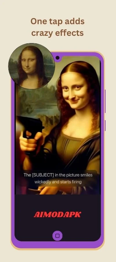 ad crazy effects to your images with one tap, such as Monalisa effect.