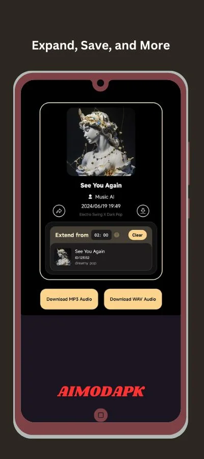 expand, save and more with musicAI